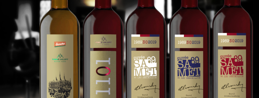 Návrh obalu - Návrh etiket biodynamických vín Vinných sklepů Kutná Hora